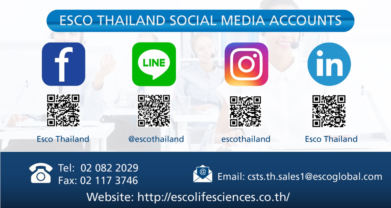 Esco Thailand Social Media Accounts
